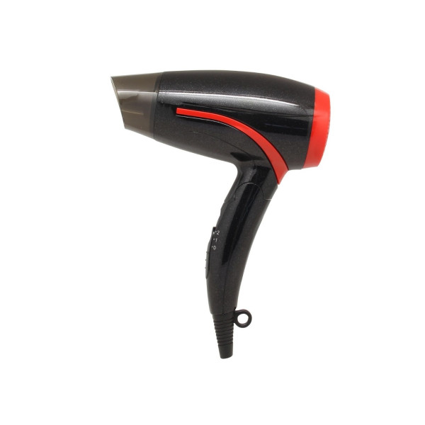 Föön rosberg r51100h, 1400w, must punase värviga, kokkupandav käepide