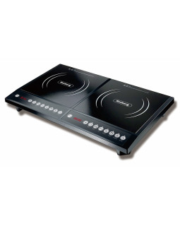 Topelt induktsioonpliidiplaat rosberg r51445jd, 2000w+2000w, kristallplaadid, must