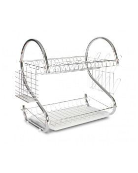 Nõudekuivati rosberg r53000h, kroom, 2 taset, 40x25x39cm