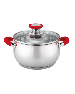 Pott voltz ov51210n22, 22 cm/4,6 l, punased käepidemed, roostevaba teras