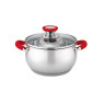 Pott voltz ov51210n22, 22 cm/4,6 l, punased käepidemed, roostevaba teras