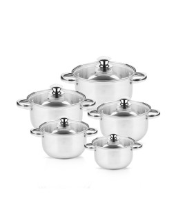 Pot set rosberg r51210o10, 18/20/22/24/26 cm., stainless steel