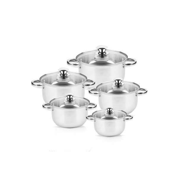 Pot set rosberg r51210o10, 18/20/22/24/26 cm., stainless steel