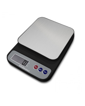 Köögikaal rosberg r51651p, 5kg, 2xaaa patareid kaasas, led-ekraan, must/hall