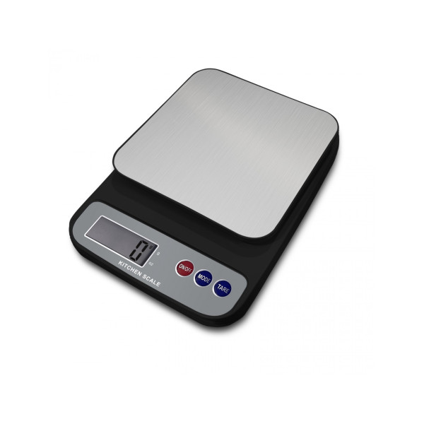 Köögikaal rosberg r51651p, 5kg, 2xaaa patareid kaasas, led-ekraan, must/hall