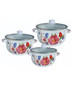 Kvaliteetne, vastupidav, emailitud terasest kastmepannide komplekt, 5r54518h3g, rosberg