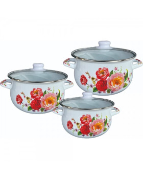 Kvaliteetne ja vastupidav emailitud terasest pottide komplekt, 5r54518f3g, rosberg