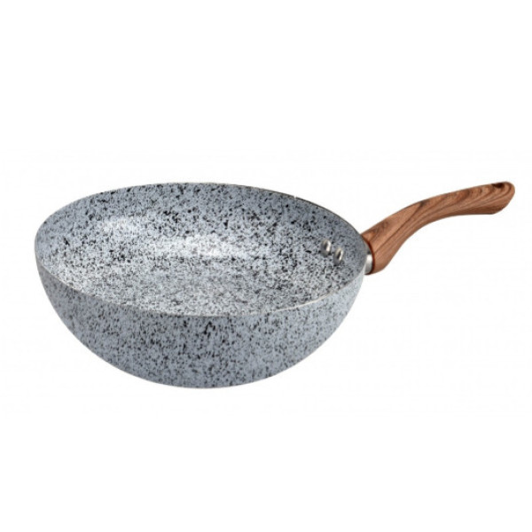 Alumiiniumist marmorkivi-stiilis keraamilise kattega wok-pann, 26 x 10 cm, 5v1320j26h, oliver voltz