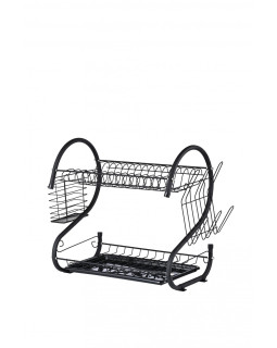 Nõudekuivati rosberg r53000h, must, 2 taset, 40x25x39cm