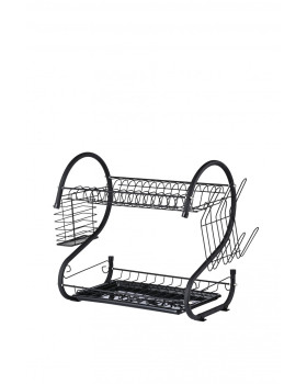 Nõudekuivati rosberg r53000h, must, 2 taset, 40x25x39cm