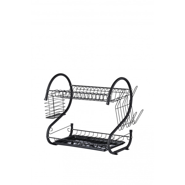 Nõudekuivati rosberg r53000h, must, 2 taset, 40x25x39cm