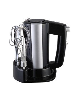 Mikser rosberg r51110kb, 300w, 5 kiirust, aluse ja tarvikutega, must/hõbedane