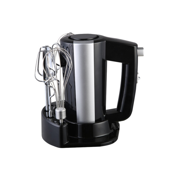 Mikser rosberg r51110kb, 300w, 5 kiirust, aluse ja tarvikutega, must/hõbedane