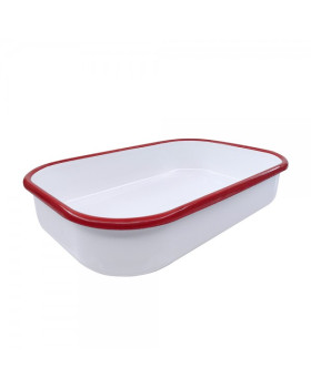 Ristkülikukujuline emailitud küpsetusvorm oliver voltz 5v1222ks41, 41×27×7,5 cm, valge