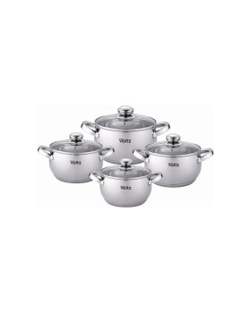 Pottide komplekt voltz ov51210g8b, 18/20/22/24cm./=2.7/3.7/5.1/6.5l., roostevaba teras Pottide komplekt voltz ov51210g8b, 18/20/22/24cm./=2.7/3.7/5.1/6.5l., roostevaba teras
