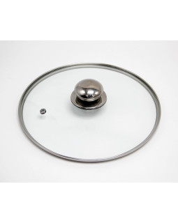 Klaasist kaas roostevabast terasest nupuga, 24 cm, 3025, michelino