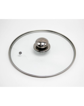 Klaasist kaas roostevabast terasest nupuga, 24 cm, 3025, michelino