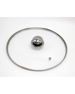 Klaasist kaas roostevabast terasest nupuga, 28 cm, 3026, michelino