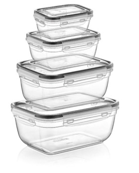 4-osaline toidu säilitusnõude komplekt, ristkülikukujulised, 0,4 l, 0,8 l, 1,4 l, 2,3 l, 40011, mich 4-osaline toidu säilitusnõude komplekt, ristkülikukujulised, 0,4 l, 0,8 l, 1,4 l, 2,3 l, 40011, mich