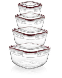 4-osaline toidu säilitusnõude komplekt, ristkülikukujulised, 0,5 l, 0,9 l, 1,5 l, 2,4 l, 40013, mich 4-osaline toidu säilitusnõude komplekt, ristkülikukujulised, 0,5 l, 0,9 l, 1,5 l, 2,4 l, 40013, mich