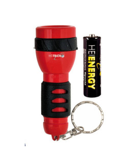 Punane taskulamp 1 led-iga, pikkus 8 cm, 4003556, heitech