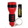 Punane taskulamp 1 led-iga, pikkus 8 cm, 4003556, heitech