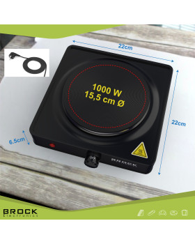 Ühe rõngaga elektripliit brock ep 100 bk, 1500w-foto2