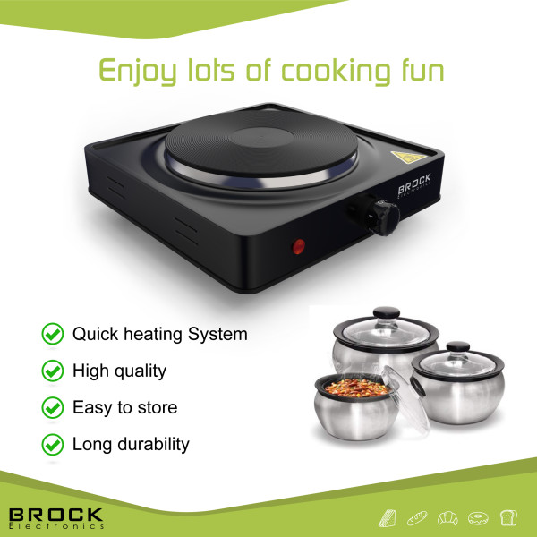 Ühe rõngaga elektripliit brock ep 100 bk, 1500w