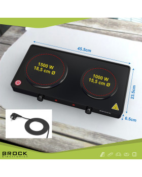 Kahe rõngaga elektripliit brock ep 200 bk, 2500w-foto2
