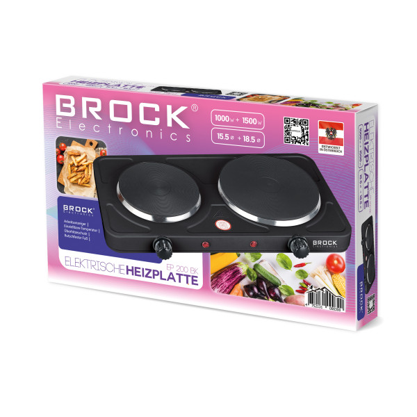 Kahe rõngaga elektripliit brock ep 200 bk, 2500w Kahe rõngaga elektripliit brock ep 200 bk, 2500w