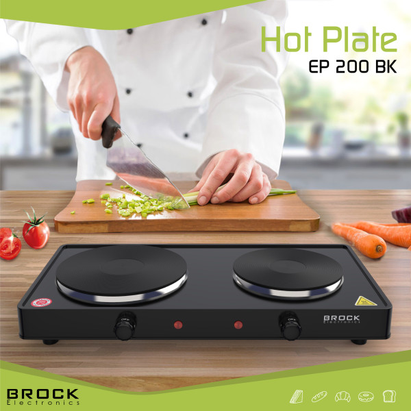 Kahe rõngaga elektripliit brock ep 200 bk, 2500w Kahe rõngaga elektripliit brock ep 200 bk, 2500w