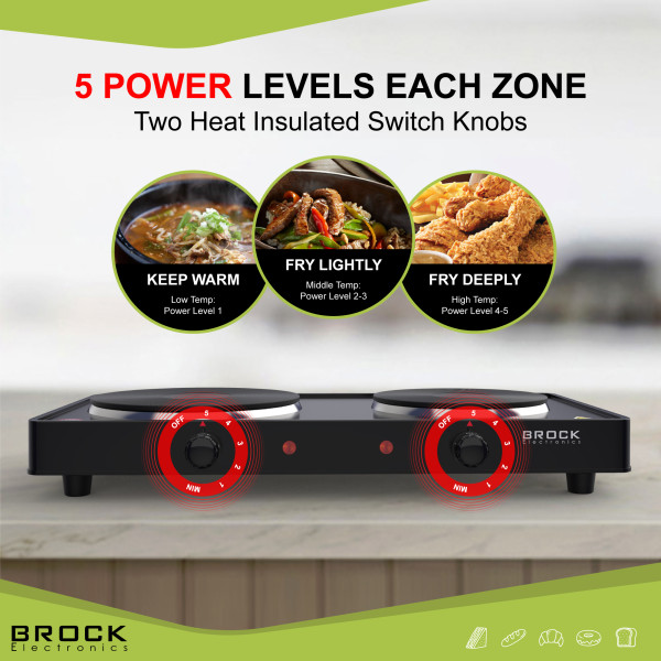 Kahe rõngaga elektripliit brock ep 200 bk, 2500w Kahe rõngaga elektripliit brock ep 200 bk, 2500w