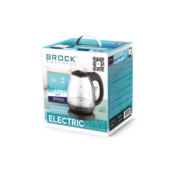 Brock elektriline klaasist veekeetja, 1l 900-1100 w