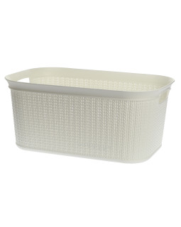 Kootud disainiga plastkorv, 27 l, 22764 w, valge, 50,5 x 33,5 x 23,5, alsea