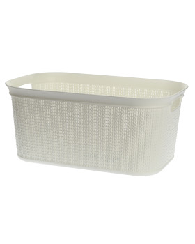 Kootud disainiga plastkorv, 27 l, 22764 w, valge, 50,5 x 33,5 x 23,5, alsea