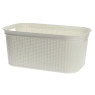 Kootud disainiga plastkorv, 27 l, 22764 w, valge, 50,5 x 33,5 x 23,5, alsea