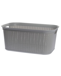 Kootud disainiga plastkorv, 27 l, 22764 gy, helehall, 50,5 x 33,5 x 23,5, alsea