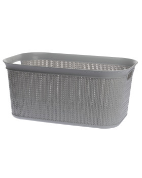 Kootud disainiga plastkorv, 27 l, 22764 gy, helehall, 50,5 x 33,5 x 23,5, alsea