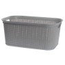 Kootud disainiga plastkorv, 27 l, 22764 gy, helehall, 50,5 x 33,5 x 23,5, alsea