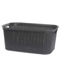 Kootud disainiga plastkorv, 27 l, 22764 g, grafiithall, 50,5 x 33,5 x 23,5, alsea