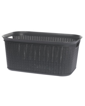 Kootud disainiga plastkorv, 27 l, 22764 g, grafiithall, 50,5 x 33,5 x 23,5, alsea