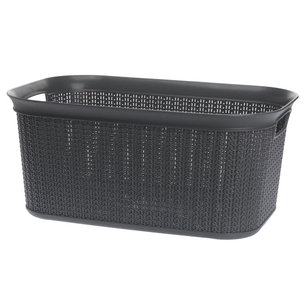 Kootud disainiga plastkorv, 27 l, 22764 g, grafiithall, 50,5 x 33,5 x 23,5, alsea
