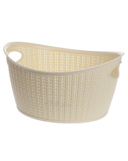 Kootud disainiga plastkorv, 9 l, 22814, kreemikas, 35 x 28,5 x 18,5, alsea