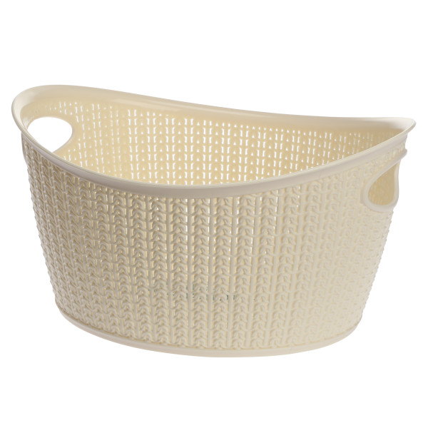 Kootud disainiga plastkorv, 9 l, 22814, kreemikas, 35 x 28,5 x 18,5, alsea