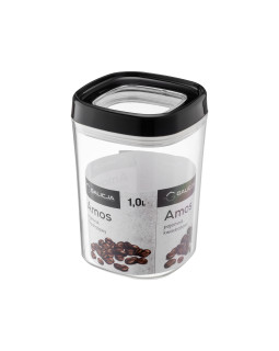 Toidu säilitusnõu, 1 l, must, 10,8 x 10,8 x 15,8 cm, 29570, galicja