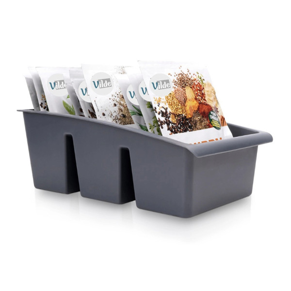 Maitseainete organiseerija, hall, 25 x 15 x 9 cm, 229047 s, vilde Maitseainete organiseerija, hall, 25 x 15 x 9 cm, 229047 s, vilde