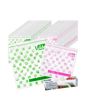 Zip-kinnitusega toidukottide komplekt (40 tk), 229163, vilde