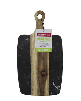 Lõikelaud puit + plast 35×18×1.3cm, 10082, kamille