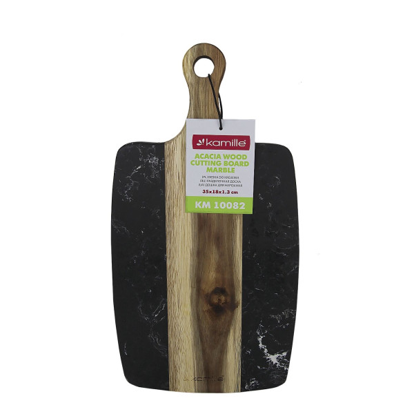 Lõikelaud puit + plast 35×18×1.3cm, 10082, kamille