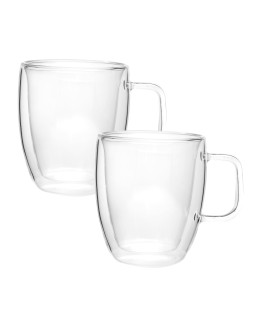 2 topeltseinaga klaaskruusi komplekt 250 ml, 9000, kamille